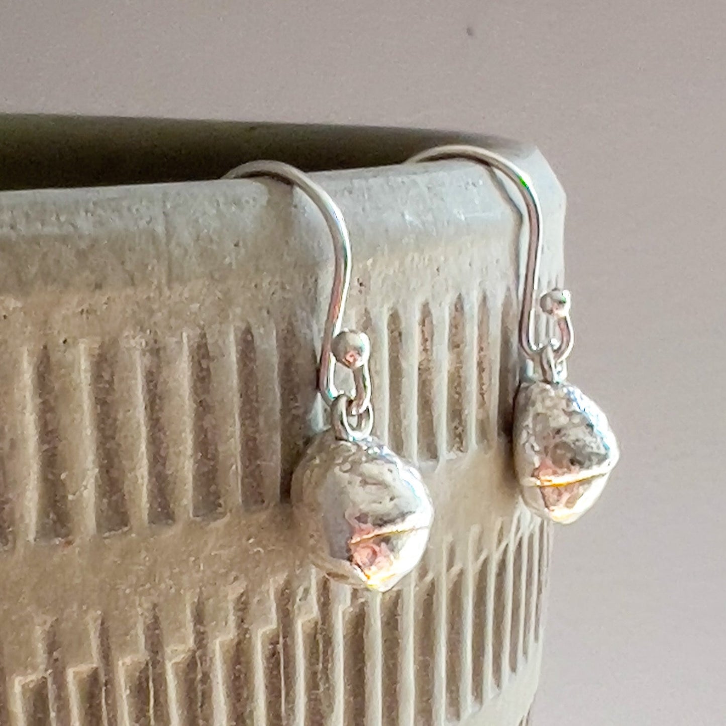 Handmade silver baby acorn earrings - Iris & Lolli