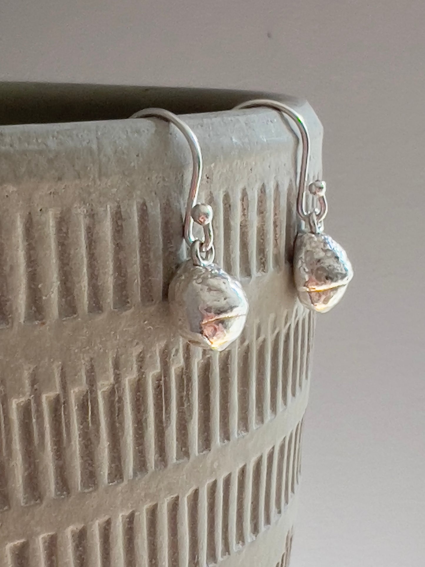 Handmade silver baby acorn earrings - Iris & Lolli