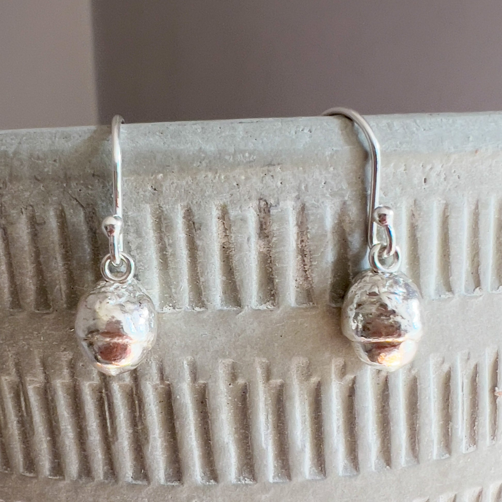 Handmade silver baby acorn earrings - Iris & Lolli