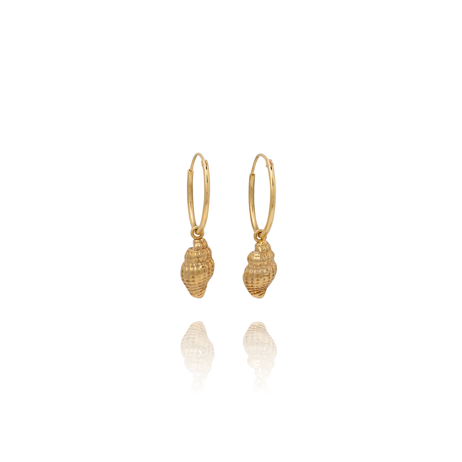 Handmade gold dainty shell earrings - Iris & Lolli