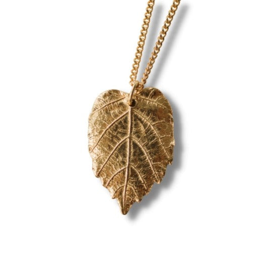 Gold Hazel Leaf Necklace