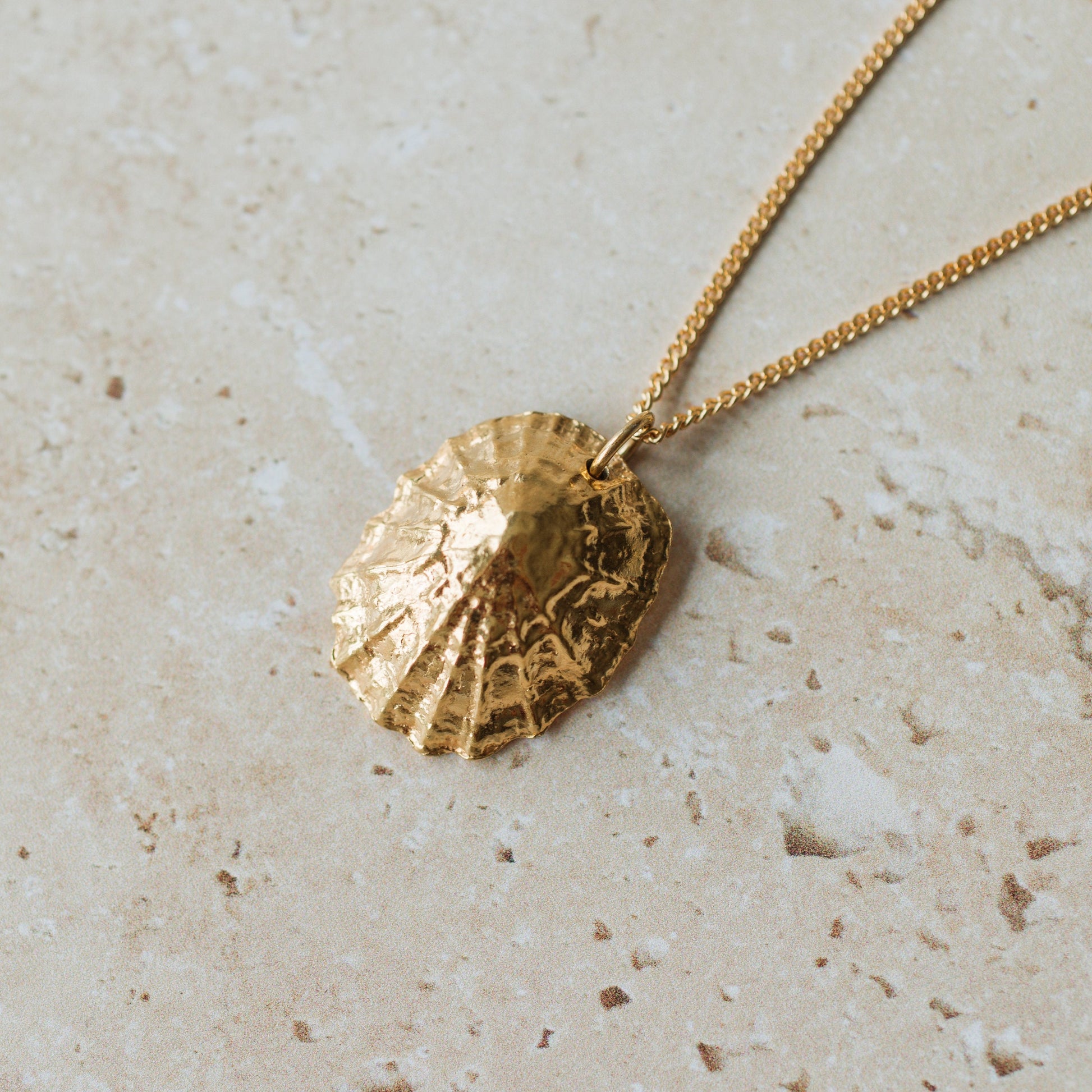 Handmade Gold Statement Limpet Shell Necklace - Iris & Lolli