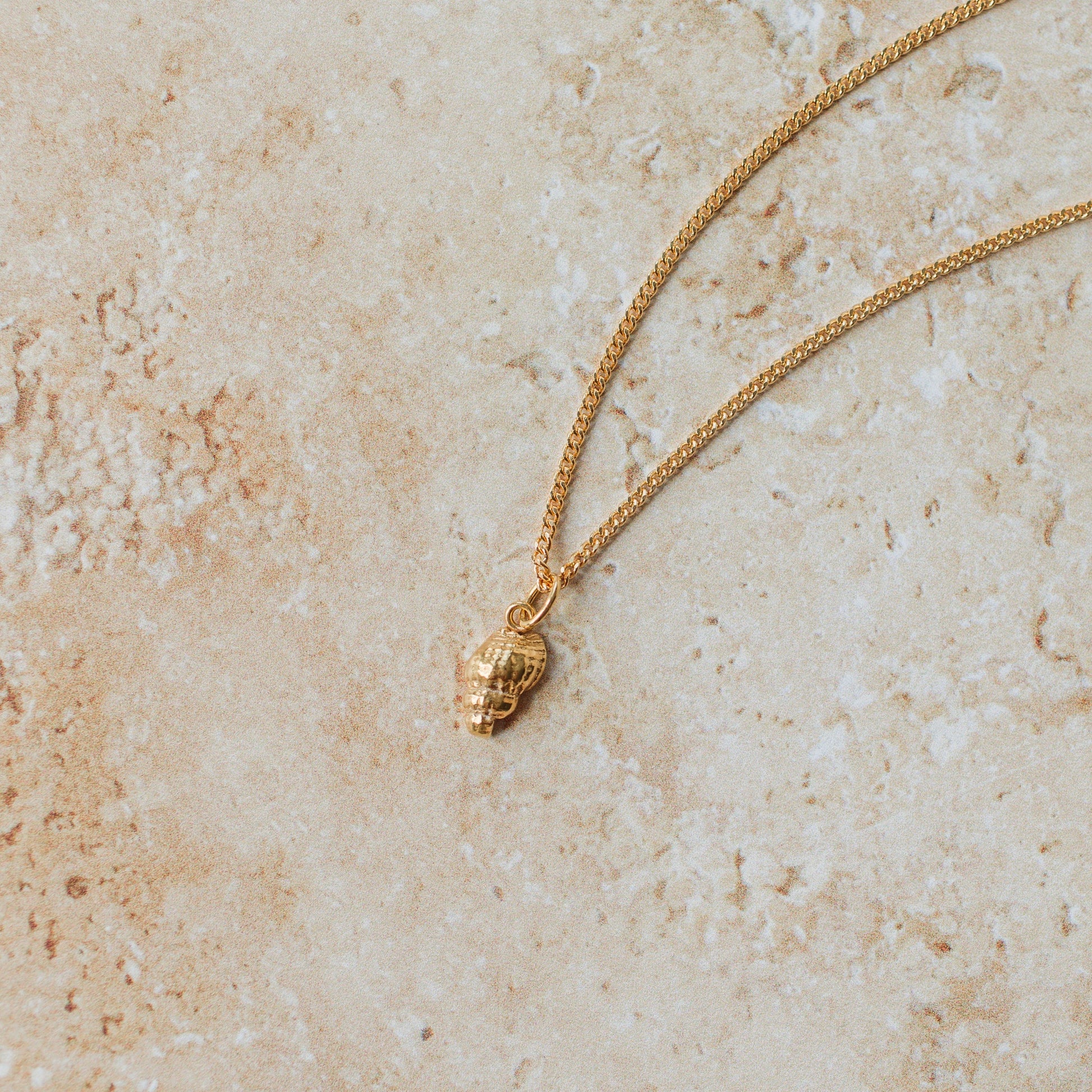 Handmade gold dainty whelk shell - Iris & Lolli