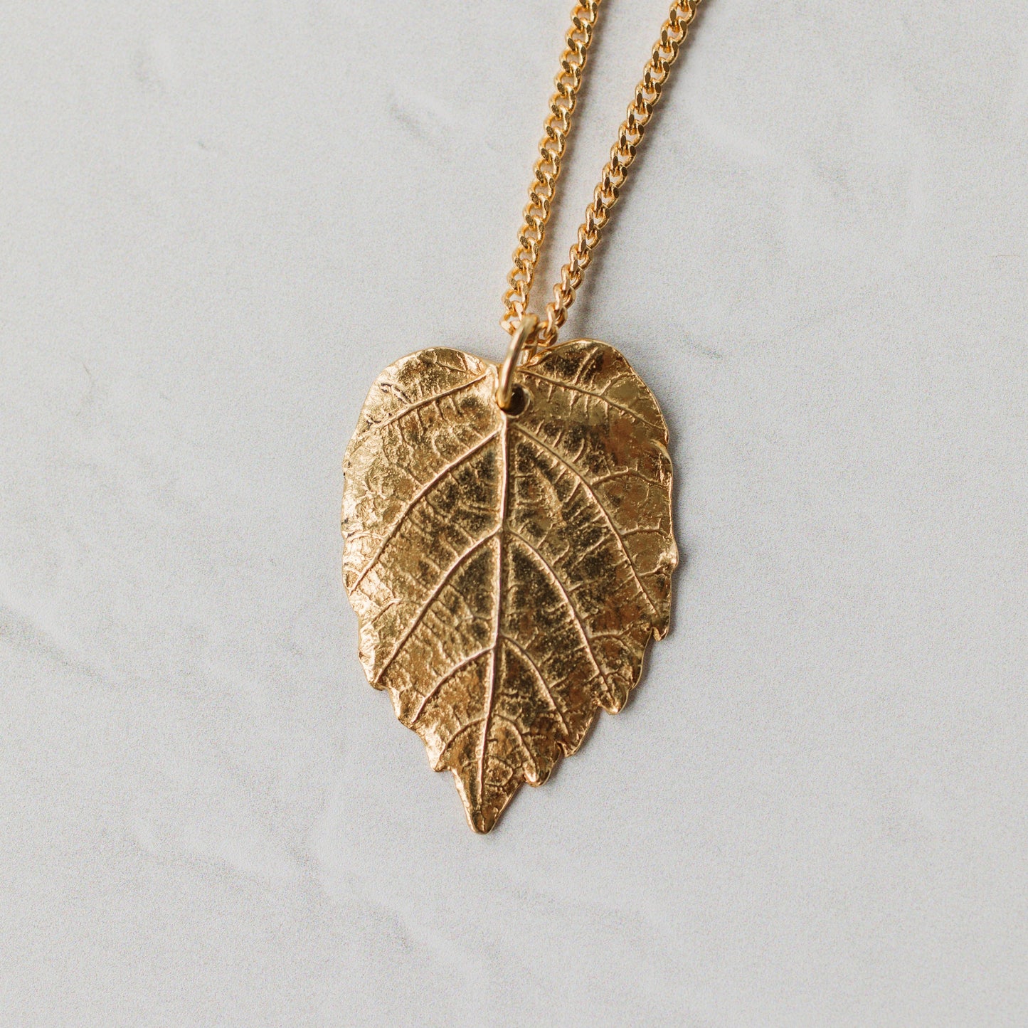 Gold Hazel Leaf Necklace