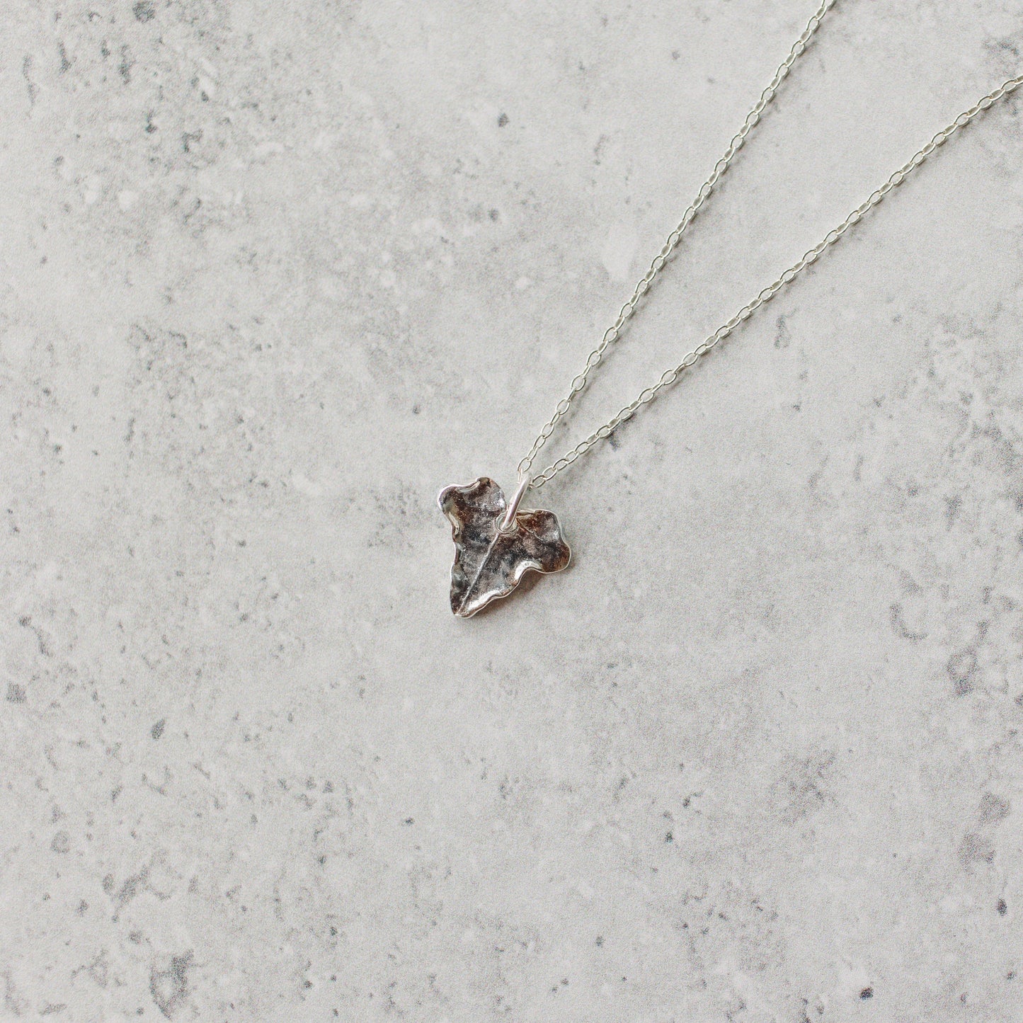 Handmade silver dainty ivy leaf necklace - Iris & Lolli