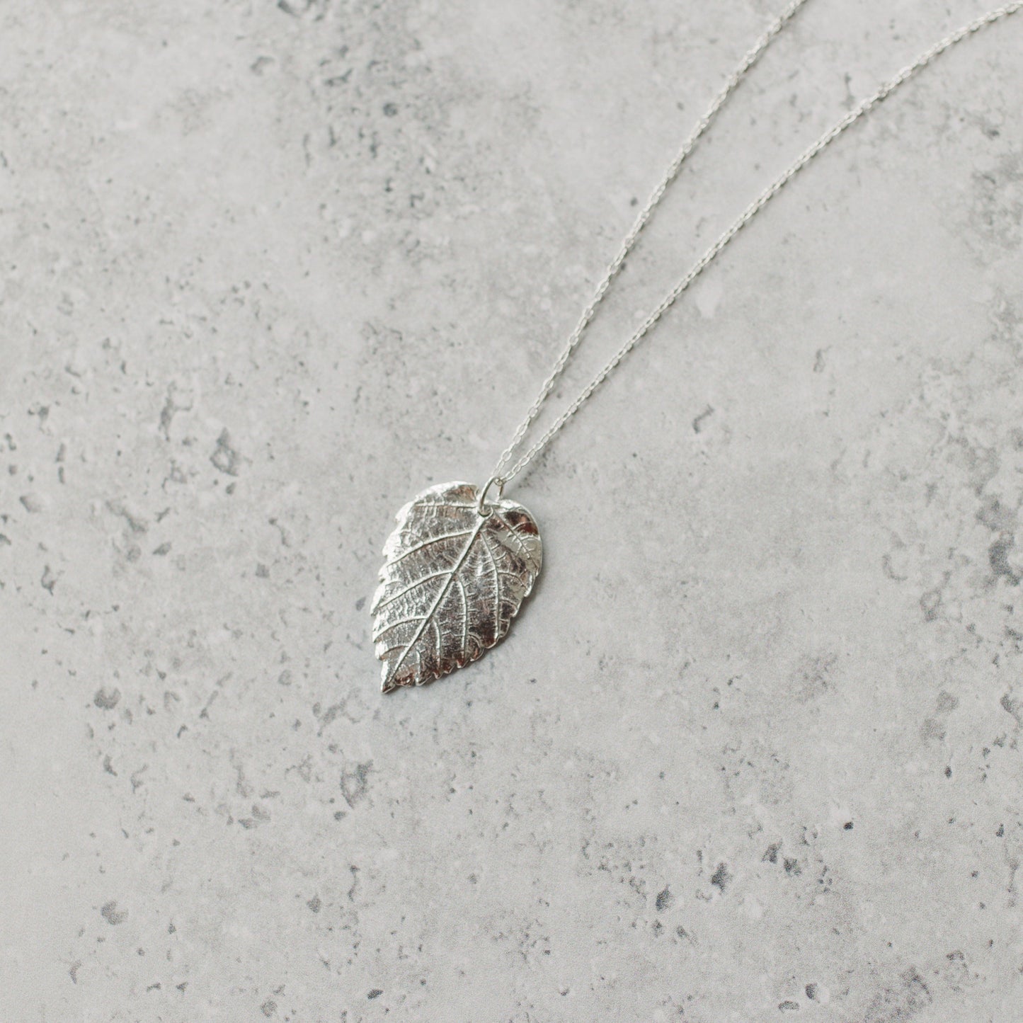 Handmade silver hazel leaf necklace - Iris & Lolli