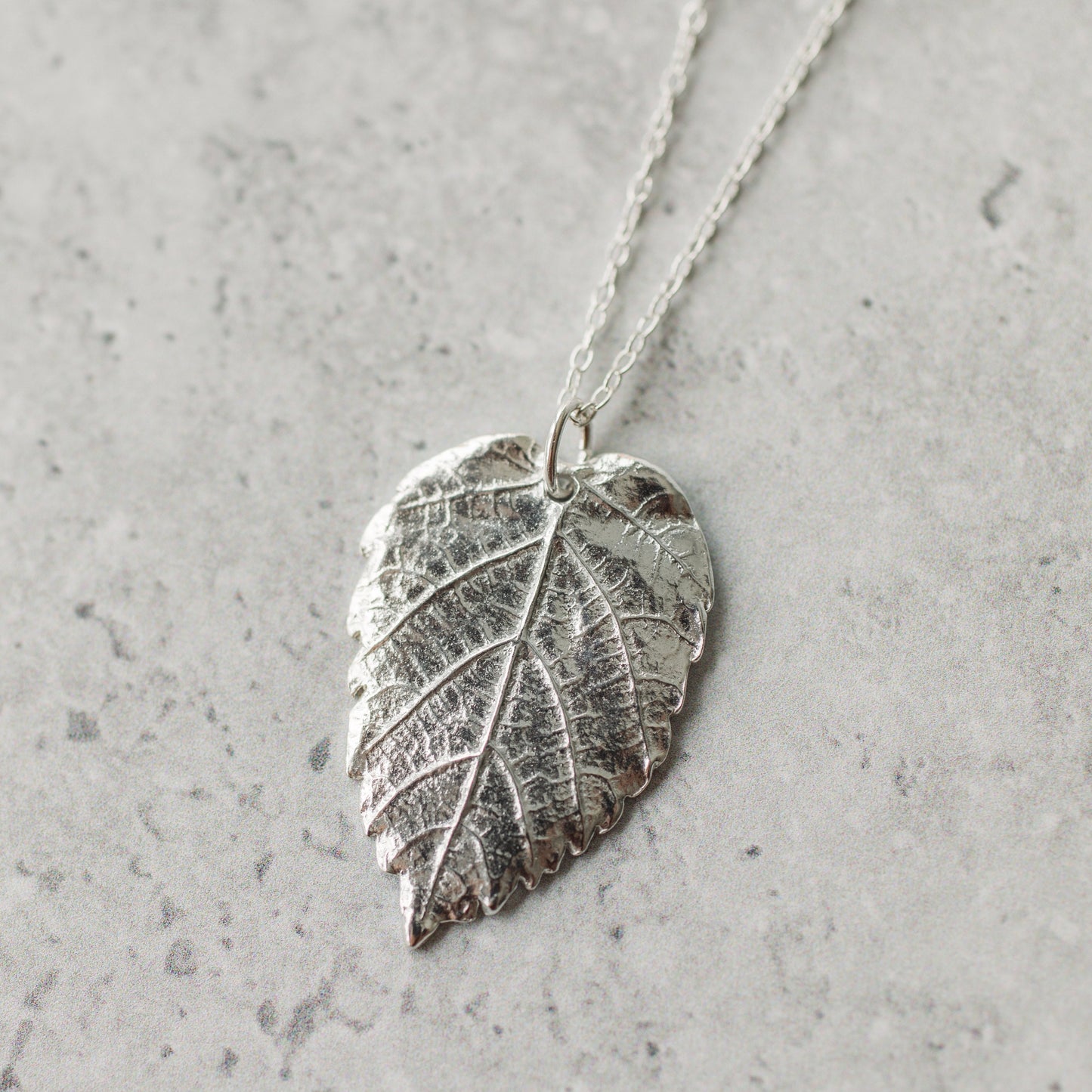 Handmade silver hazel leaf necklace - Iris & Lolli