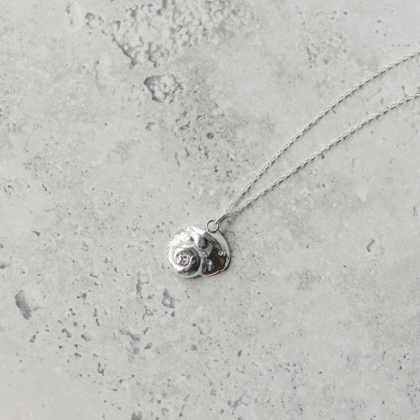 Handmade silver periwinkle shell necklace - Iris & Lolli