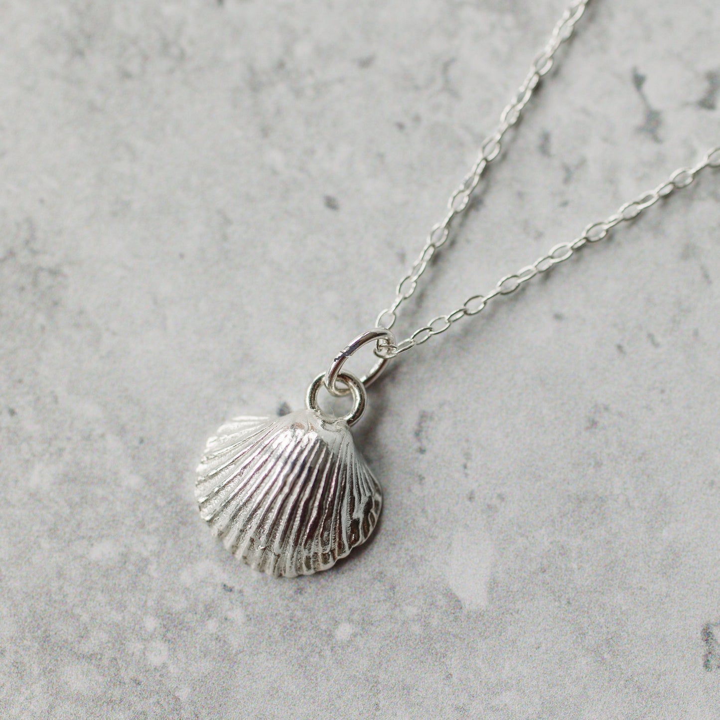 Handmade Silver Baby Cockle Shell Necklace