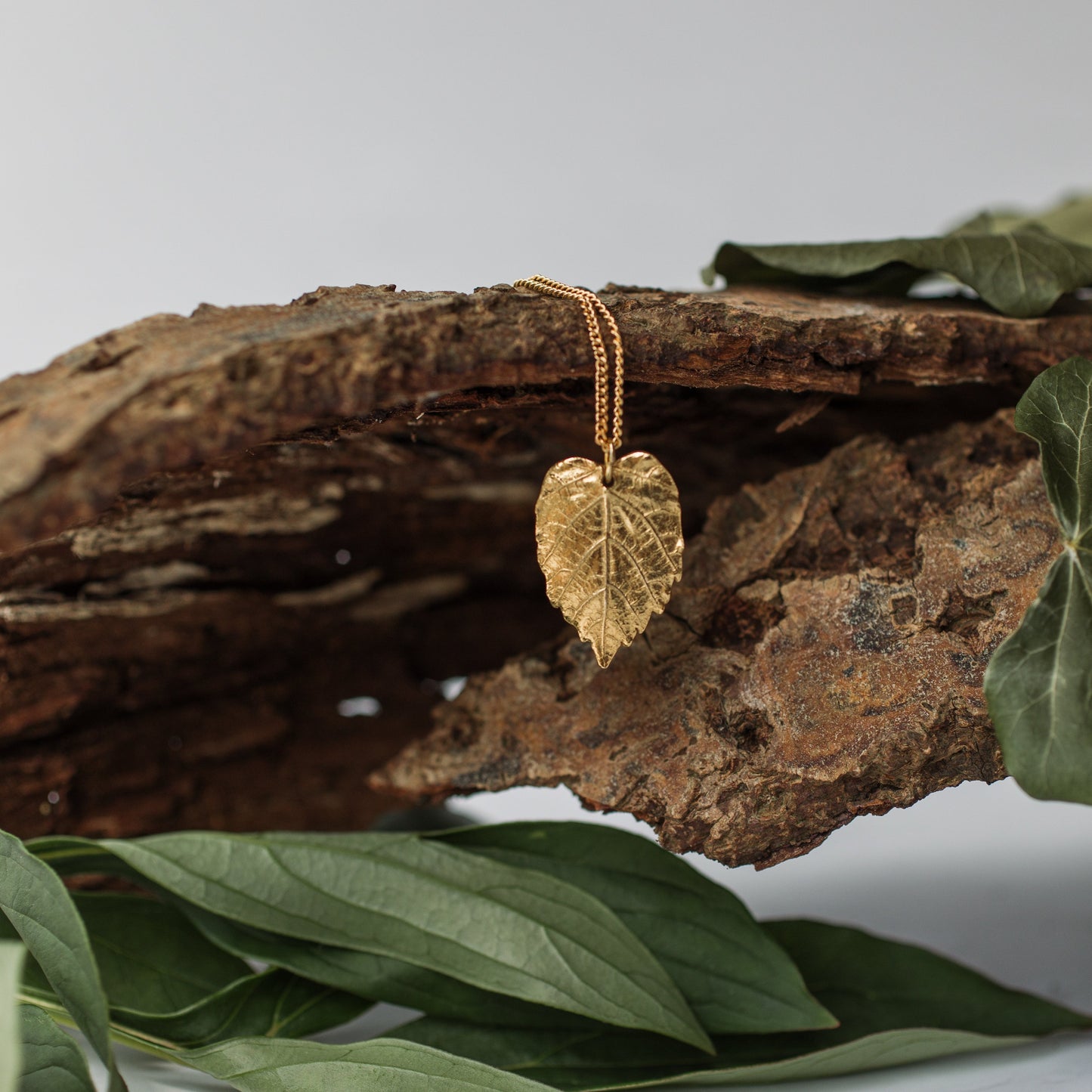 Gold Hazel Leaf Necklace