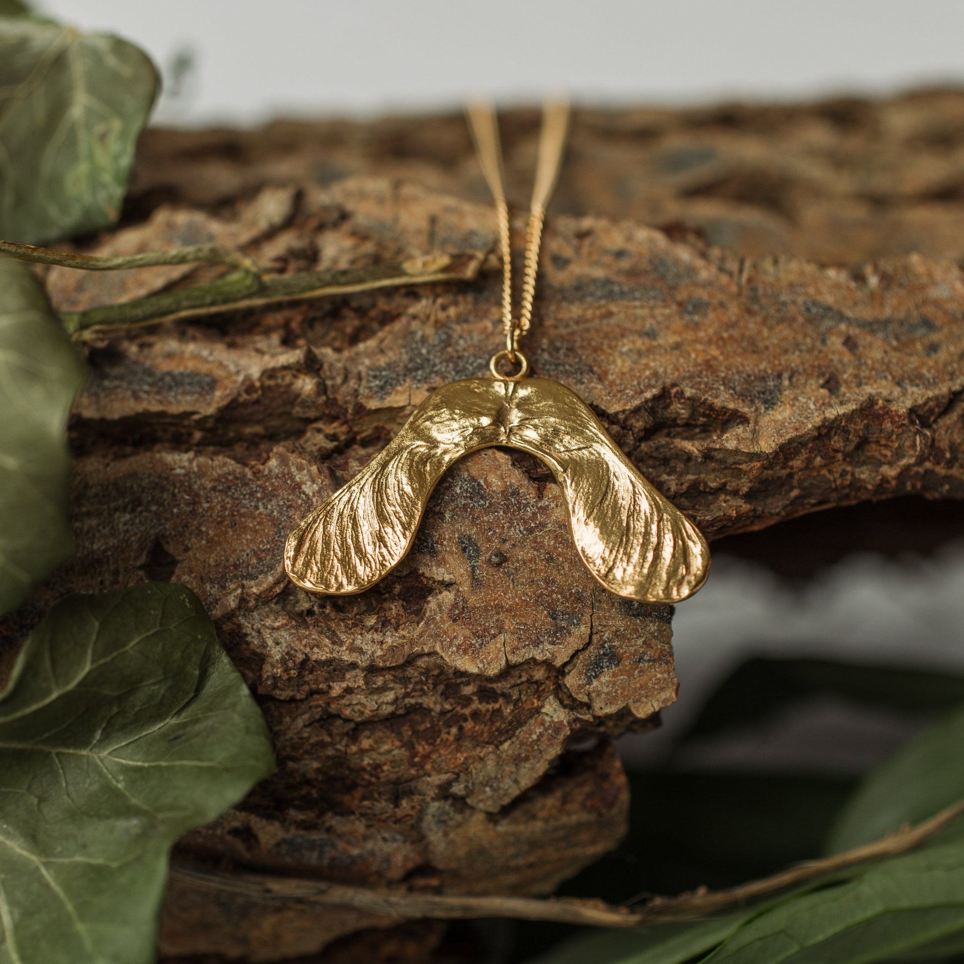 Handmade Gold Sycamore Necklace - Iris & Lolli