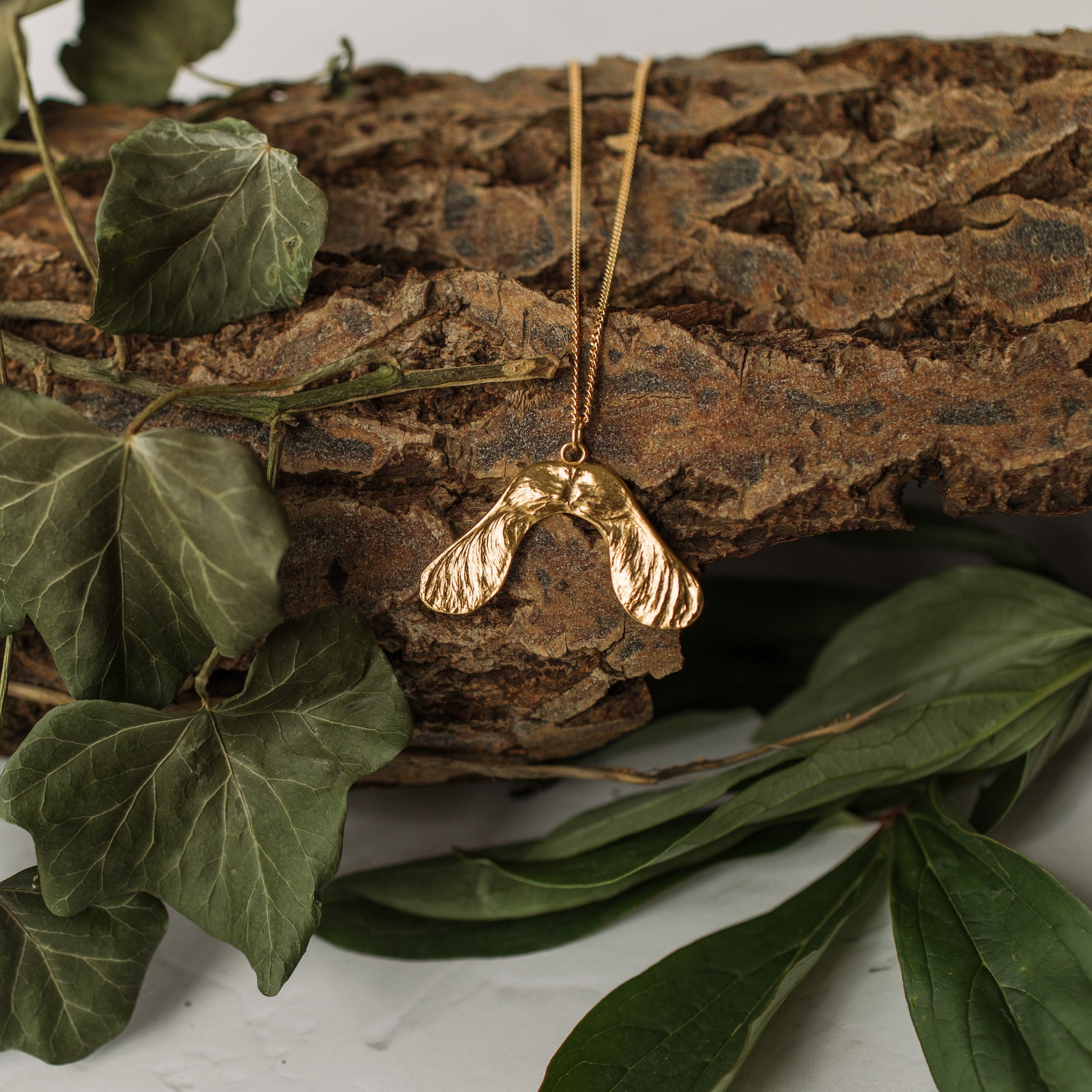 Handmade Gold Sycamore Necklace - Iris & Lolli