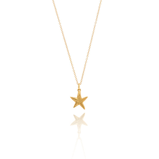 Solid Gold Starfish Necklace