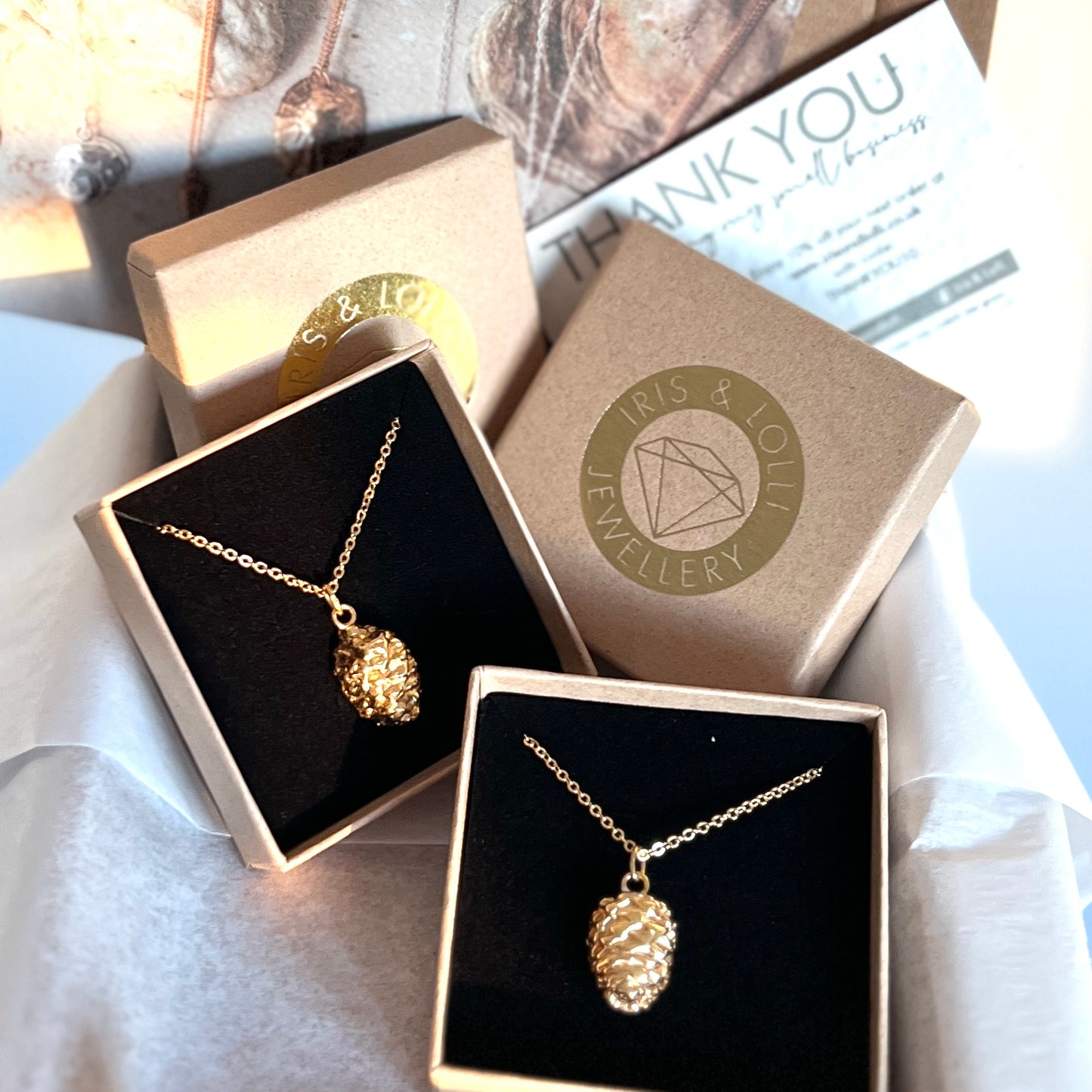 Gold Pinecone Necklace