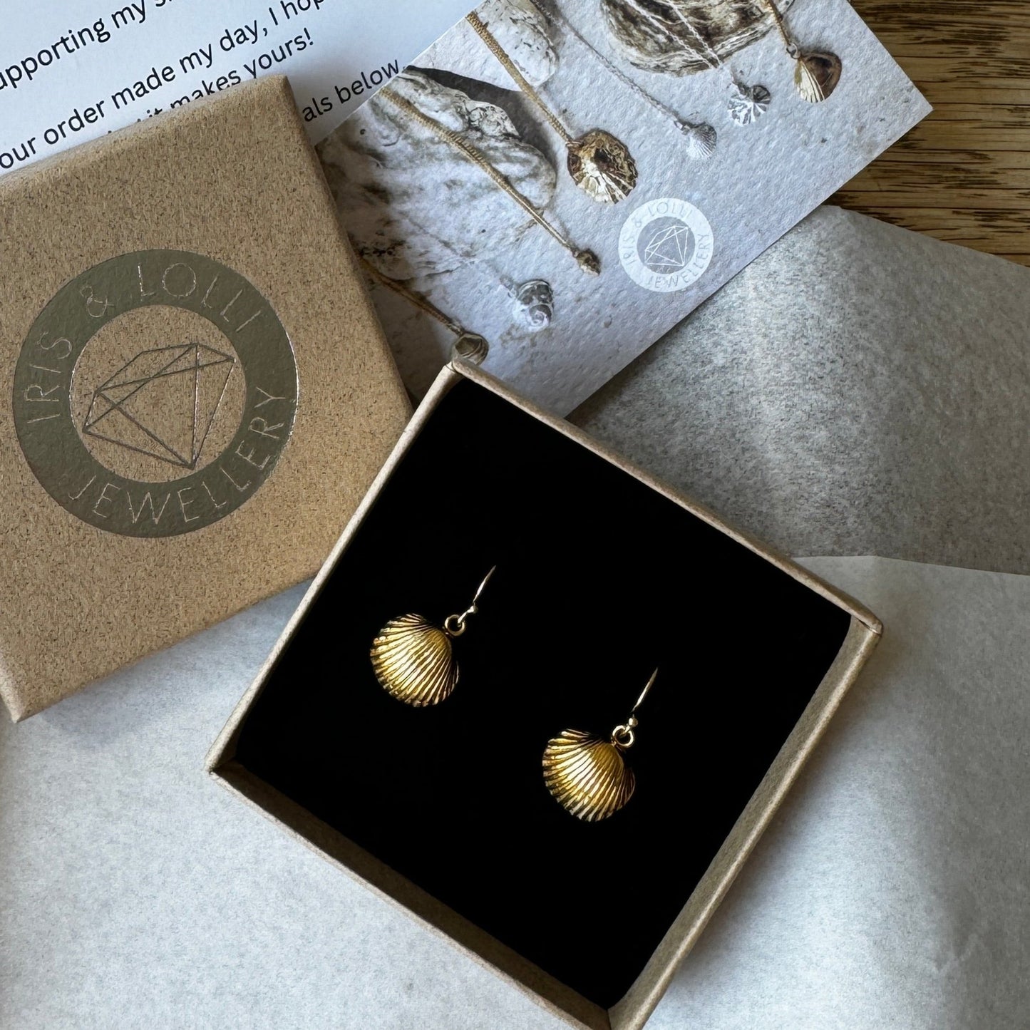 Gold Cockle Shell Earrings