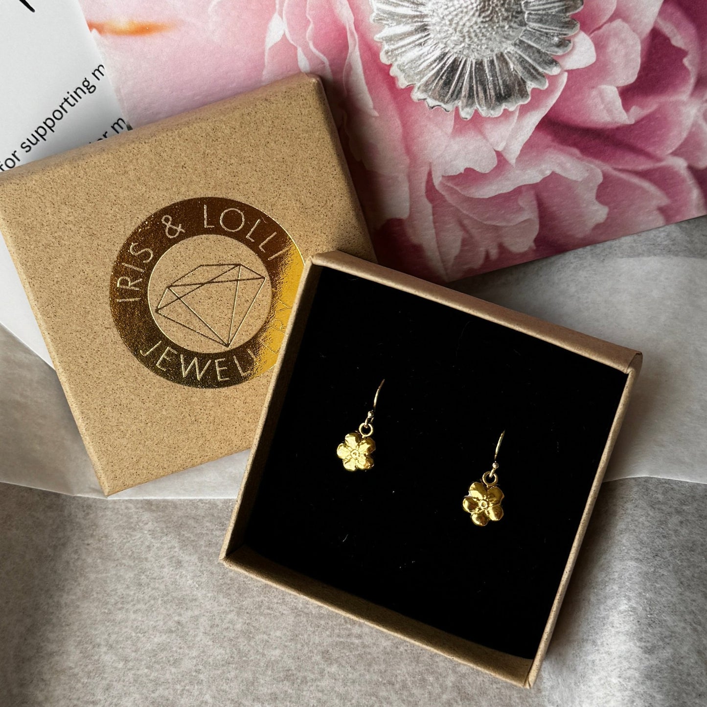 Gold Forget Me Not Earrings