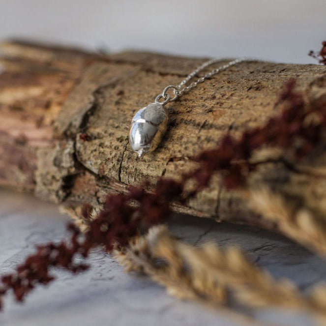 Silver Acorn Necklace