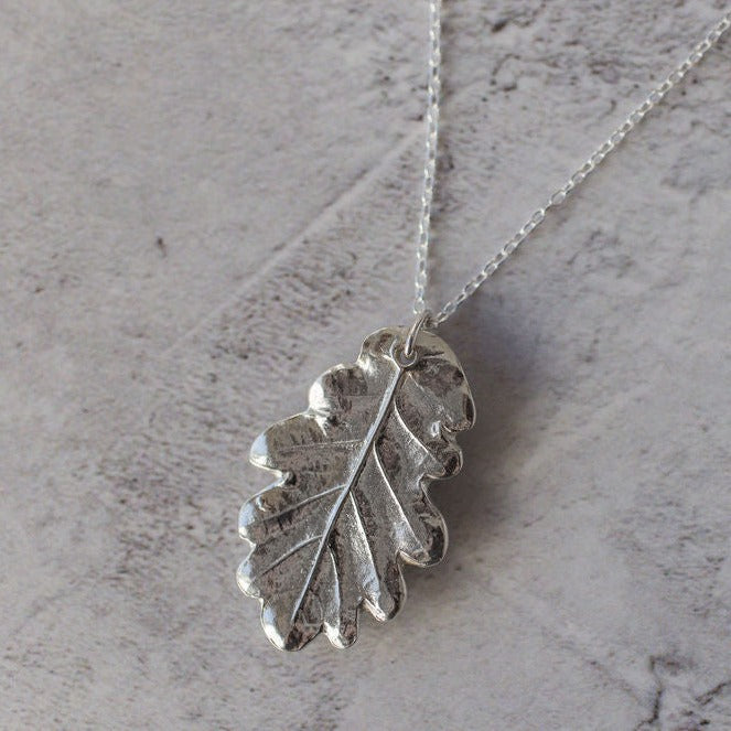 Handmade Silver Oak Leaf Necklace - Iris & Lolli