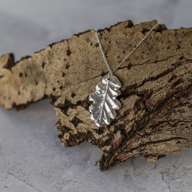 Handmade Silver Oak Leaf Necklace - Iris & Lolli