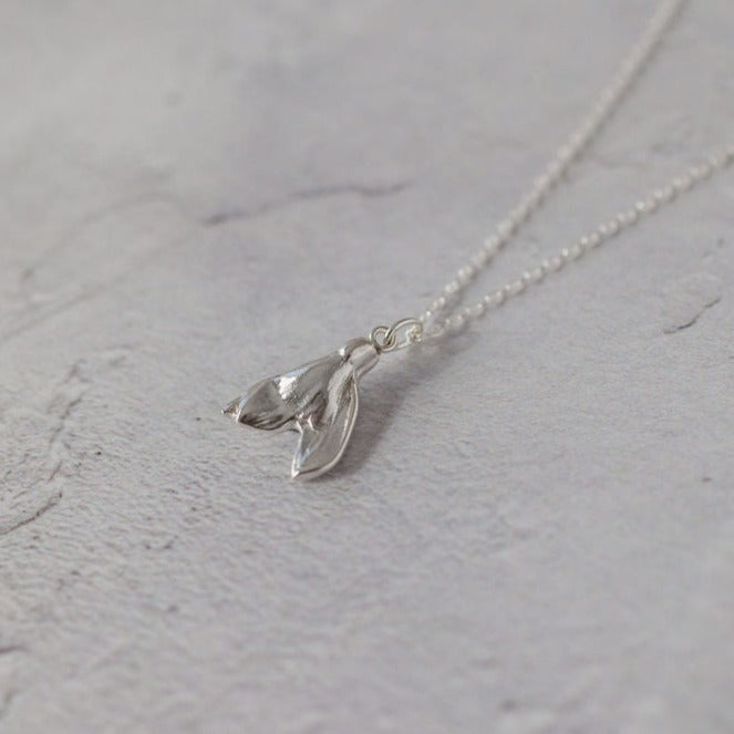 Handmade silver snowdrop necklace - Iris & Lolli