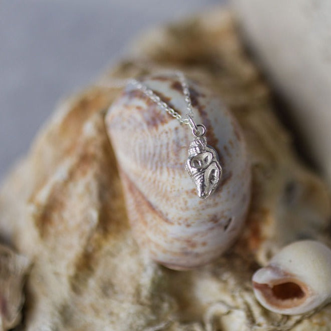 Handmade Silver Dainty Shell Necklace - Iris & Lolli