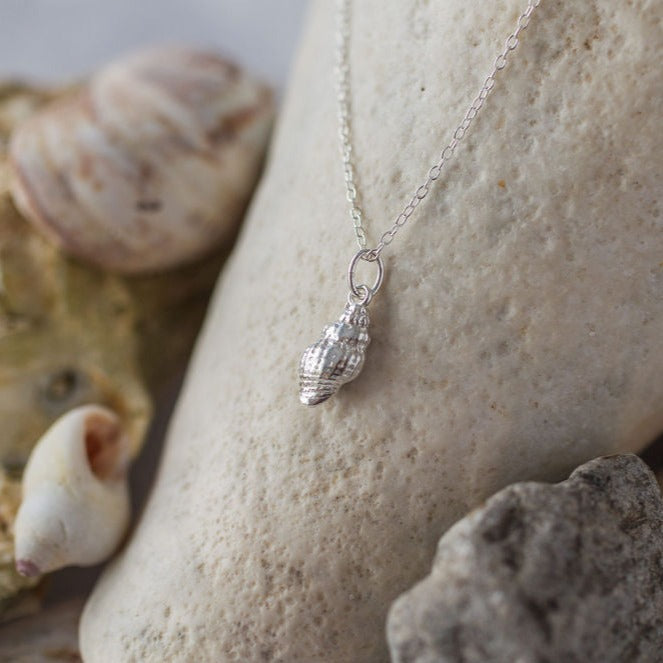 Handmade Silver Dainty Shell Necklace - Iris & Lolli