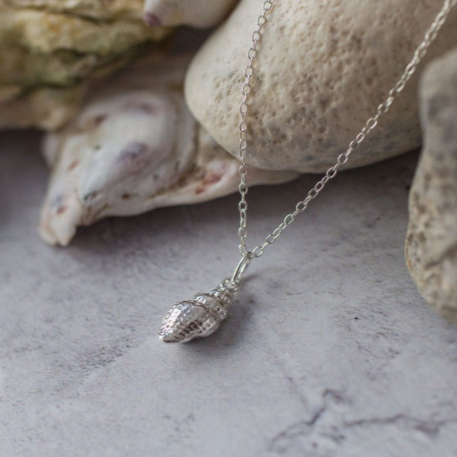 Handmade Silver Dainty Shell Necklace - Iris & Lolli