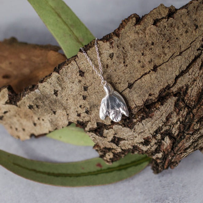 Handmade Silver Snowdrop Necklace - Iris & Lolli