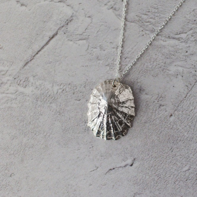 Handmade Silver Limpet Statement Shell Necklace - Iris & Lolli