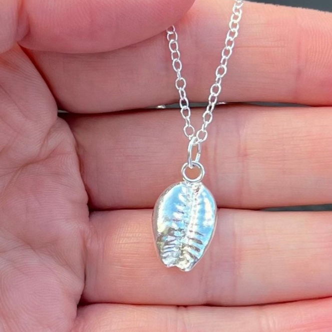 Handmade Silver Cowrie Shell Necklace - Iris & Lolli