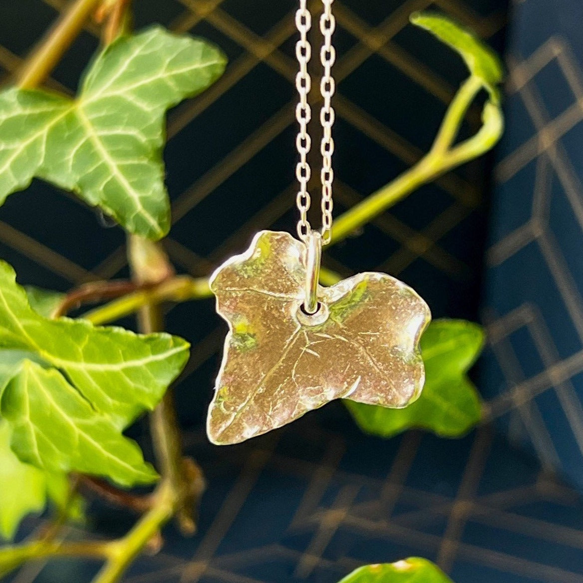 Handmade Large Silver Ivy Leaf Necklace - Iris & Lolli