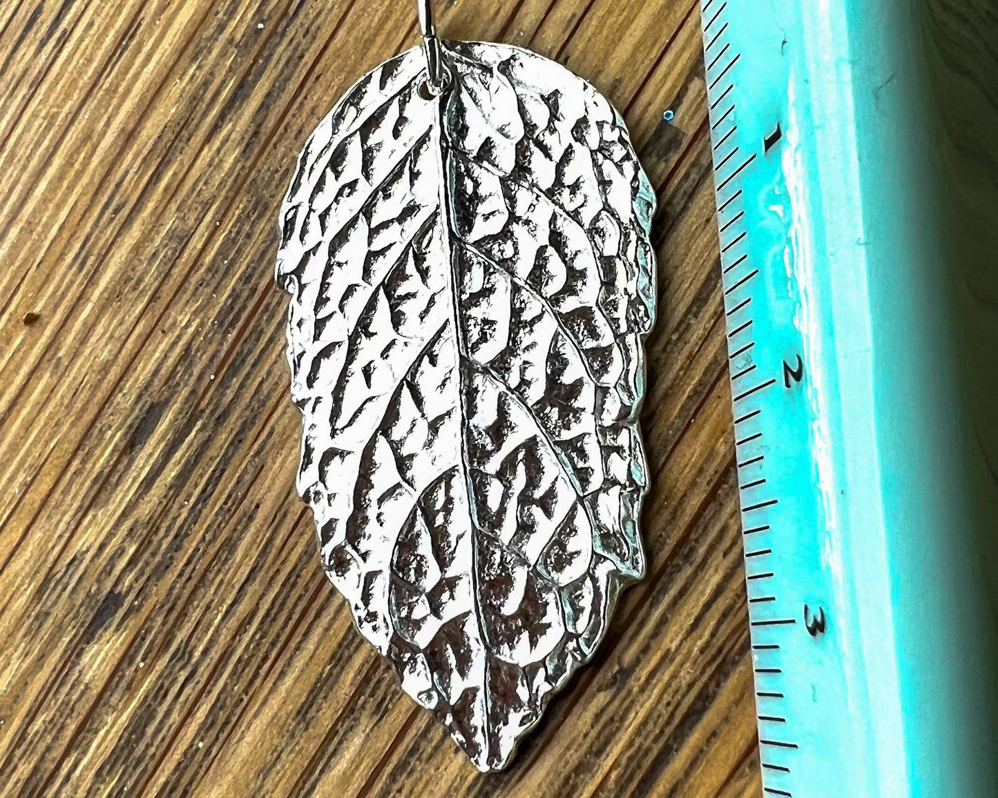 Handmade Silver Mint Leaf Necklace - Iris & Lolli